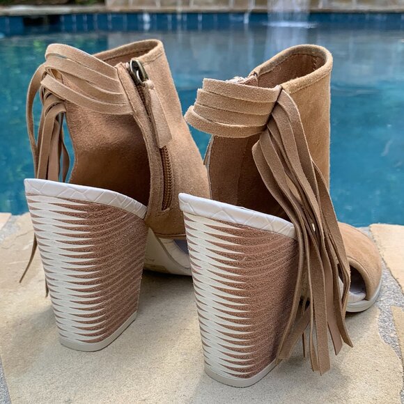 Aldo Lennoxville Suede Block Heel Booties Sz 7.5 - Picture 3 of 14